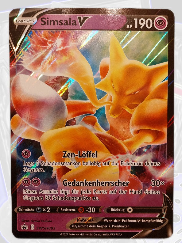 Pokémon XXL Karte Simsala V SWSH083 Deutsch