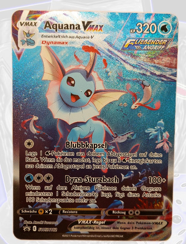 Pokémon XXL Karte Aquana VMAX SWSH182 Deutsch