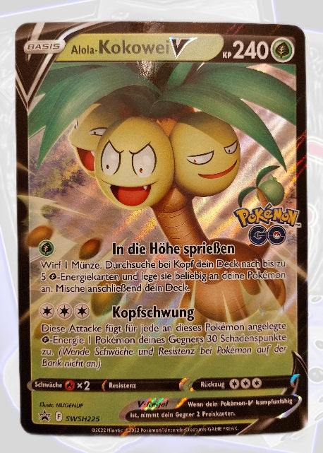 Pokemon XXL Karte Alola-Kokowei V SWSH225 Deutsch