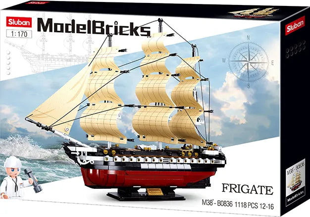 Sluban Fregatte USS Constitution Segelkriegsschiff M38-B0836