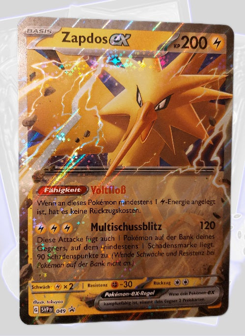 Pokémon XXL Karte Zapdos ex SVP049 Deutsch
