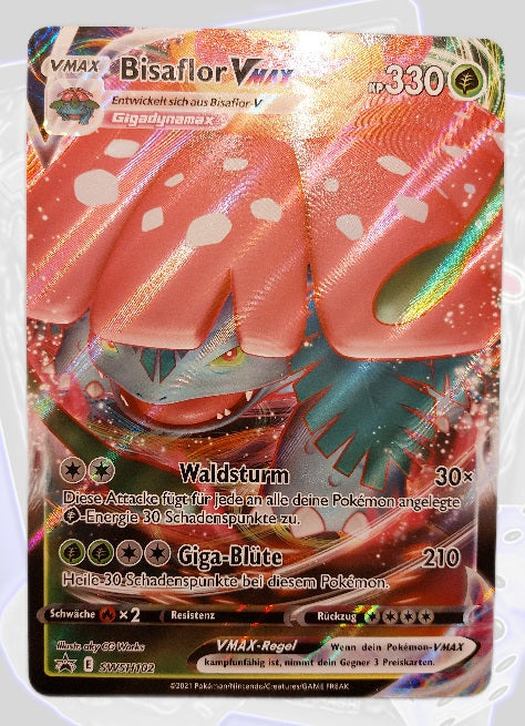 Pokémon XXL Karte Bisaflor VMAX SWSH102 Deutsch