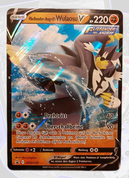 Pokémon XXL Karte Fließender-Angriff-Wulaosu V SWSH107 Deutsch