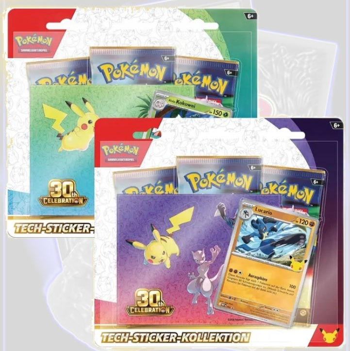 Pokémon 30 Jahre Tech Sticker Kollektion sortiert (DE) 30C