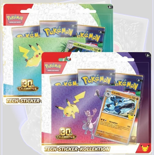 Pokémon 30 Jahre Tech Sticker Kollektion sortiert (DE) 30C